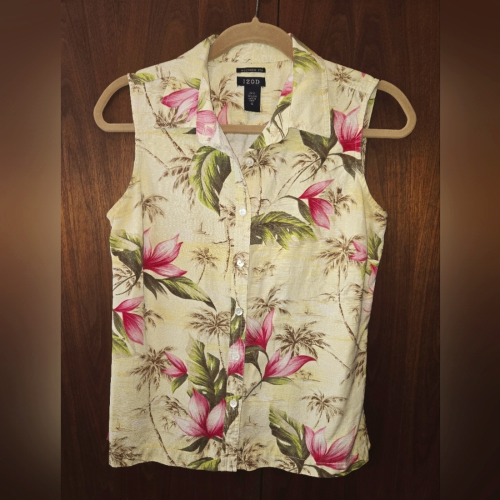 IZOD Ladies Silk Sleeveless Top, Size 6